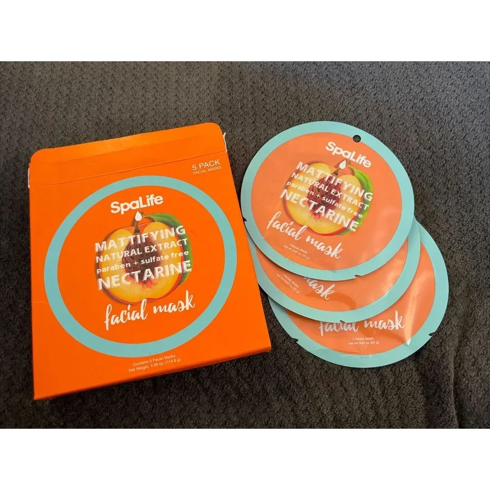 SpaLife Nectarine Facial Mask Lot Of 3 Masks J30